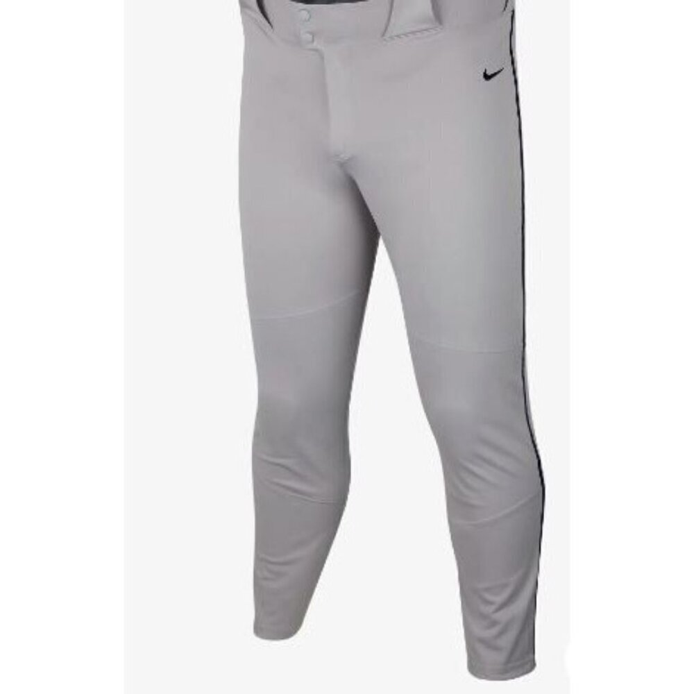 NEW! Nike Vapor Select Grey Baseball Pants Navy Blue Side Stripe Men's Size XL